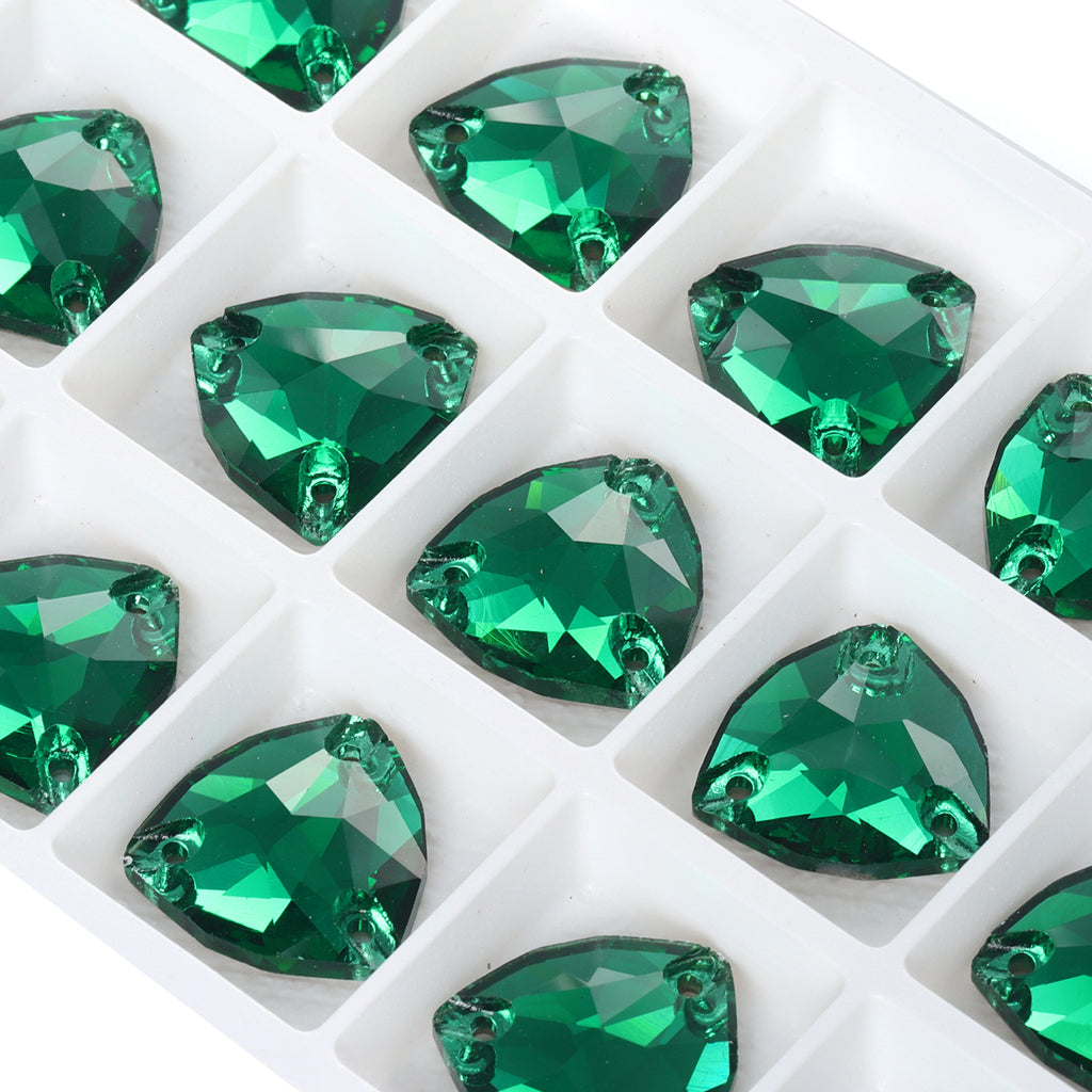 Emerald Trilliant Shape High Quality Glass Sew-on Rhinestones WholesaleRhinestone