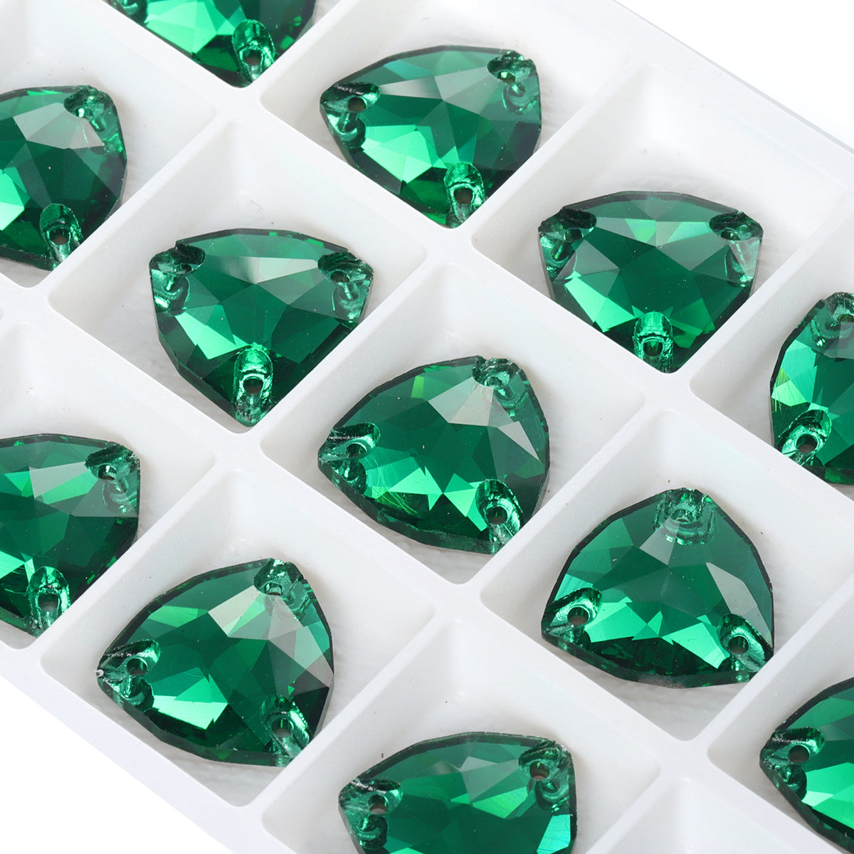Emerald Trilliant Shape High Quality Glass Sew-on Rhinestones WholesaleRhinestone