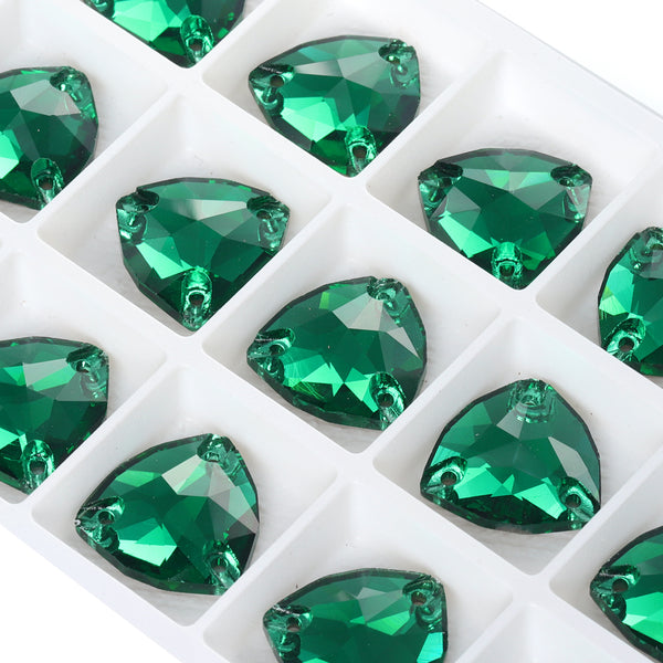 Emerald Trilliant Shape High Quality Glass Sew-on Rhinestones WholesaleRhinestone
