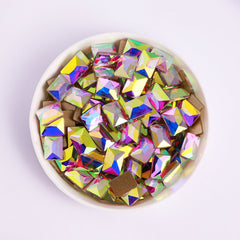 Rectangle Shape Crystal AB Flat Back Fancy Rhinestones