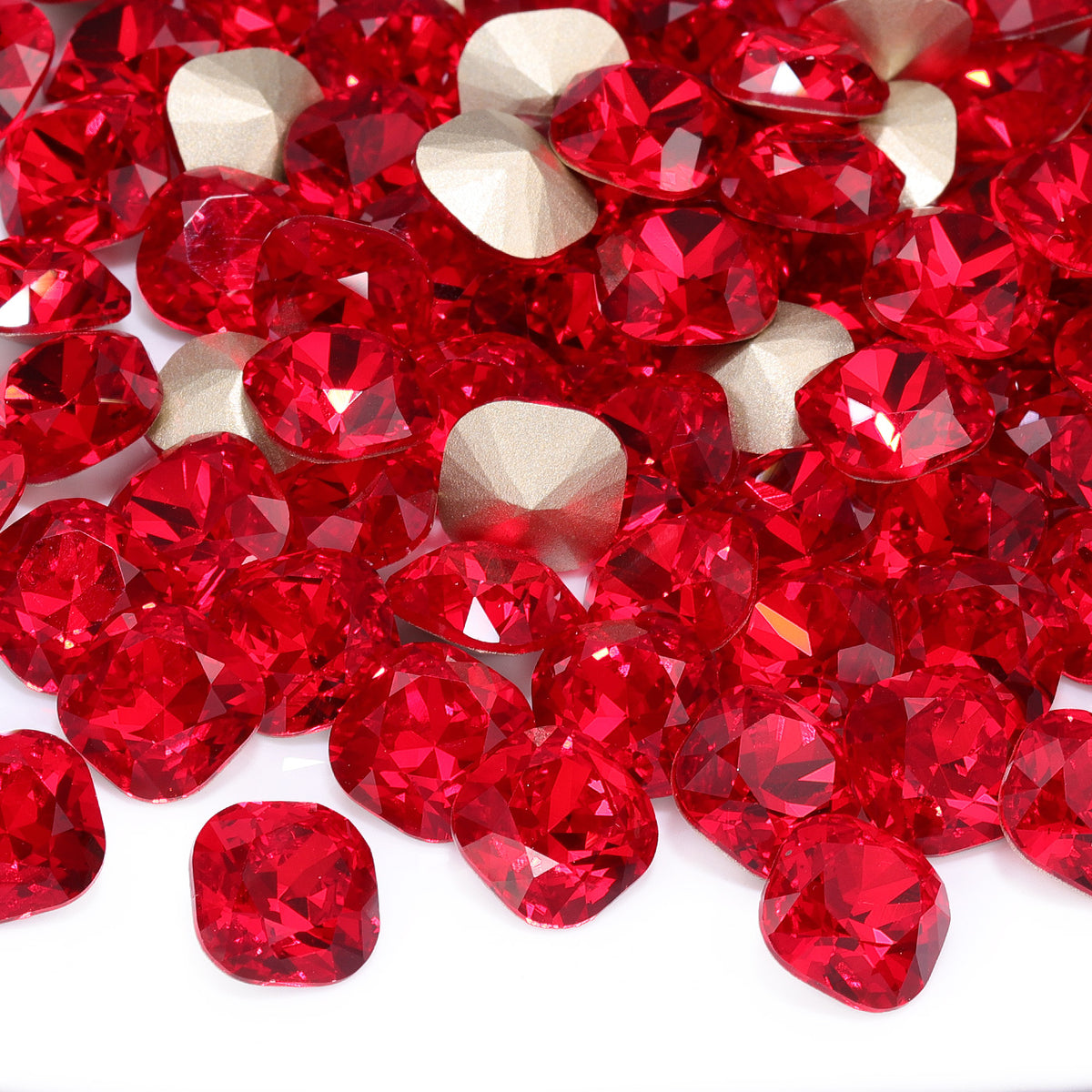 Light Siam Cushion Square Shape High Quality Glass Pointed Back Fancy Rhinestones WholesaleRhinestone