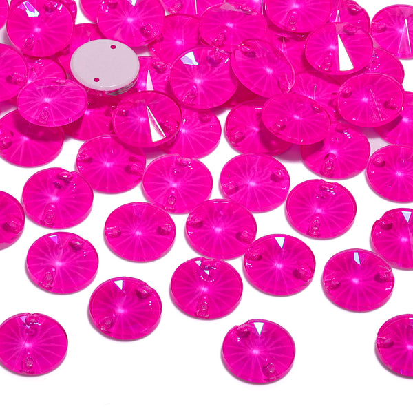 Electric Neon Fuchsia Rivoli Shape High Quality Glass Sew-on Rhinestones WholesaleRhinestone