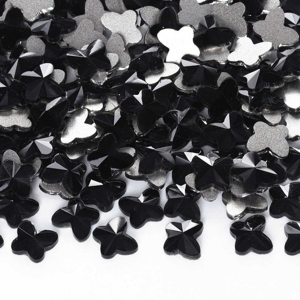 Butterfly Shape Black Flat Back Fancy Rhinestones