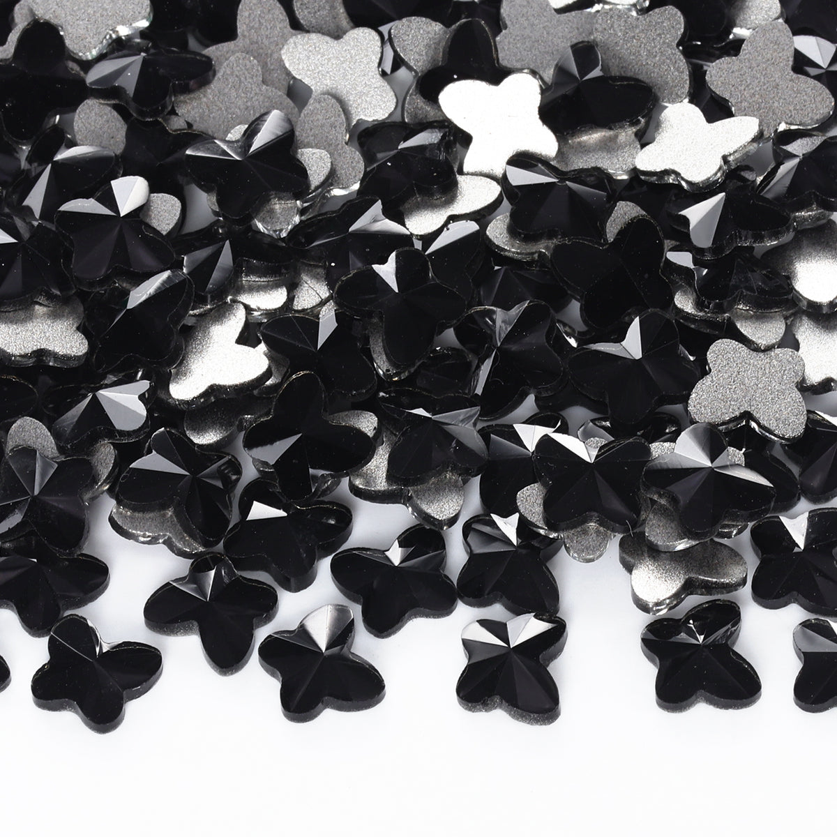 Butterfly Shape Black Flat Back Fancy Rhinestones
