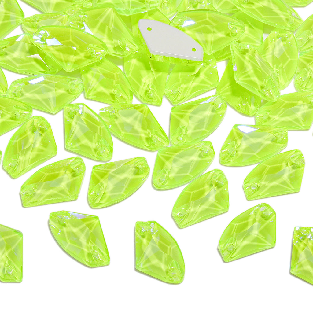 Electric Neon Jonquil Galactic Shape High Quality Glass Sew-on Rhinestones WholesaleRhinestone