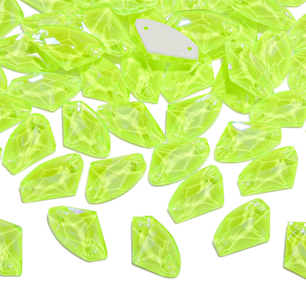Electric Neon Jonquil Galactic Shape High Quality Glass Sew-on Rhinestones WholesaleRhinestone