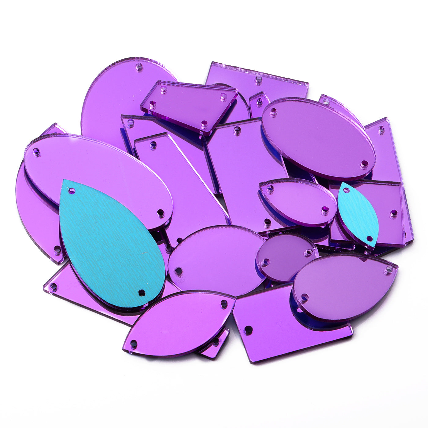 Dark purple Mixed Shapes Acrylic Sew-on Mirror For Dance Costume Secondary image