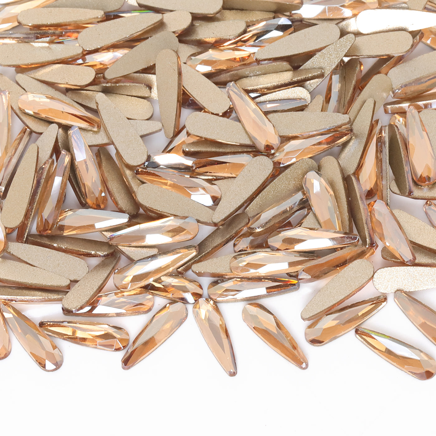 Raindrop Shape Golden Shadow Flat Back Fancy Rhinestones