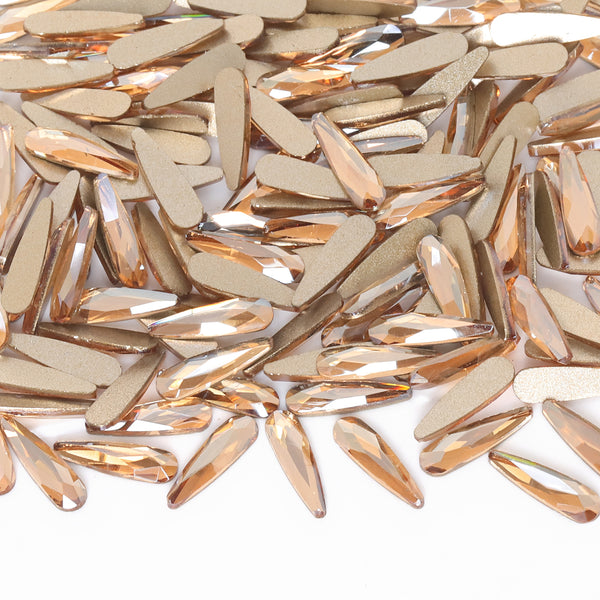 Raindrop Shape Golden Shadow Flat Back Fancy Rhinestones