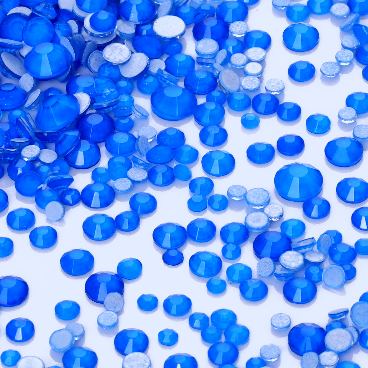 Mixed Sizes Blue Glass FlatBack Neon Rhinestones For Nail Art WholesaleRhinestone