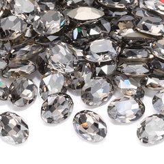 Satin ovale Form hochwertiger Glasspitze Rückenbilde ausgefallene Strasssteine