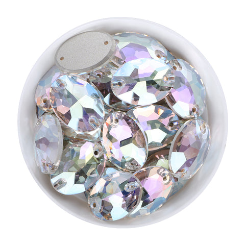 Crystal Transmission Oval Shape High Quality Glass Sew-on Rhinestones