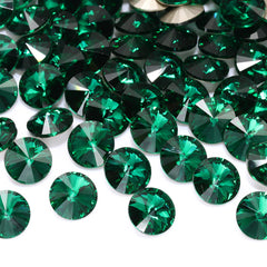 Emerald Rivoli Shape High Quality Glass Pointed Back Fancy Rhinestones