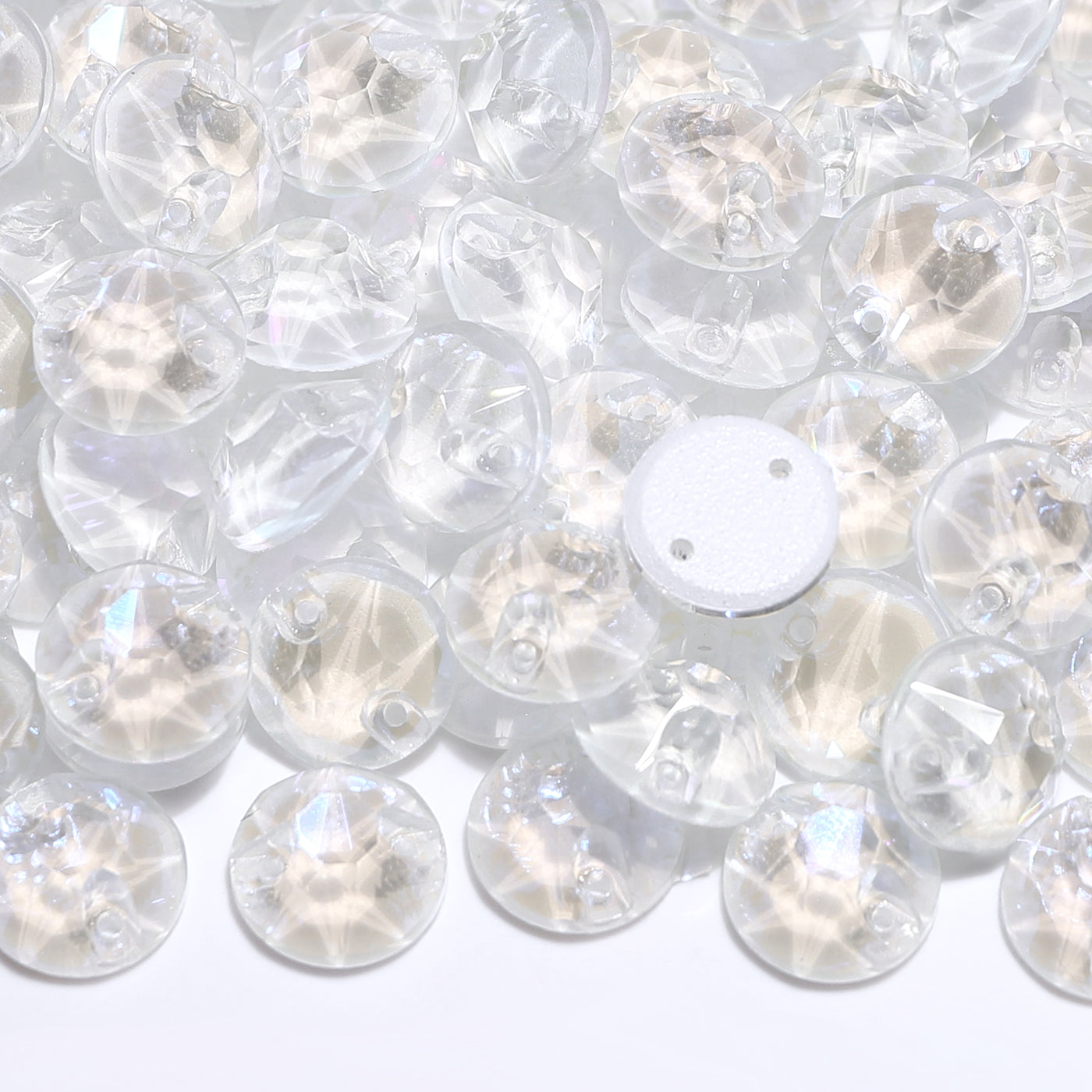 Electric Neon White XIRIUS Round Shape High Quality Glass Sew-on Rhinestones