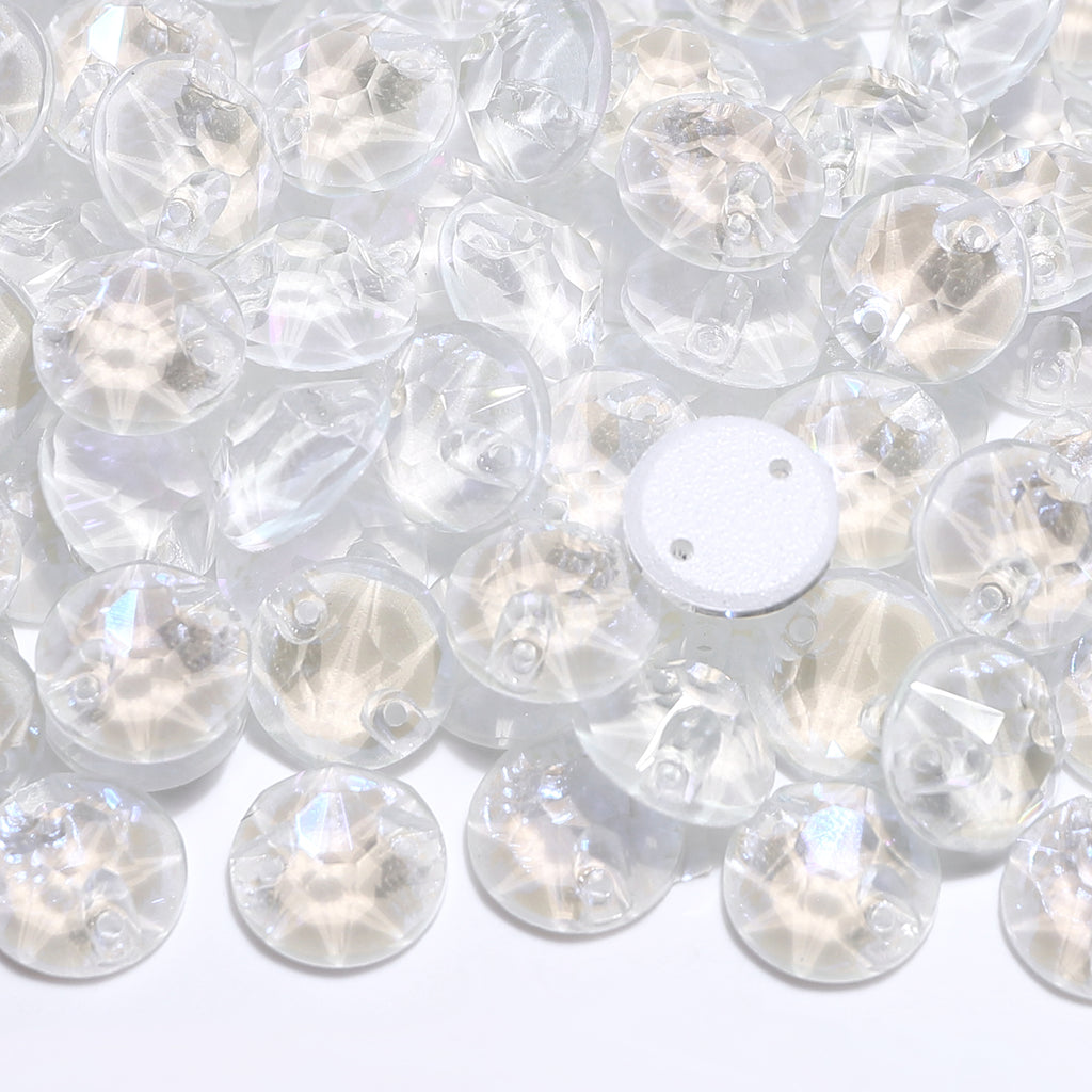 Electric Neon White XIRIUS Round Shape High Quality Glass Sew-on Rhinestones WholesaleRhinestone