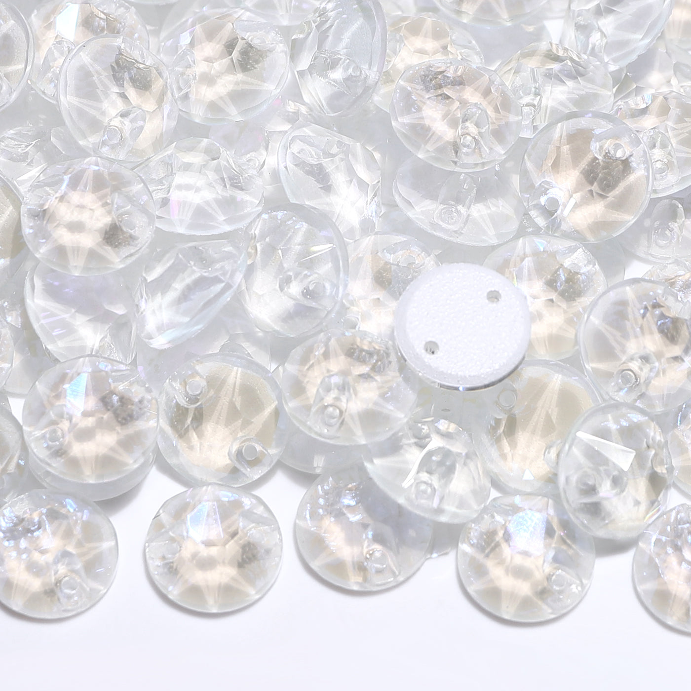Electric Neon White XIRIUS Round Shape High Quality Glass Sew-on Rhinestones WholesaleRhinestone