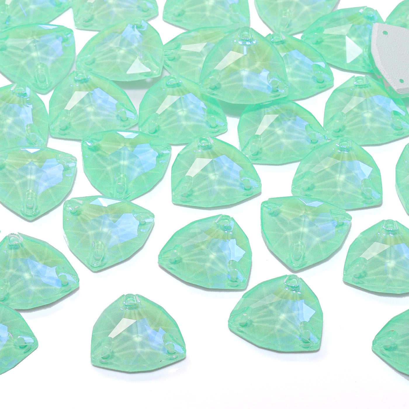 Electric Neon Greenwrap Trilliant Shape High Quality Glass Sew-on Rhinestones