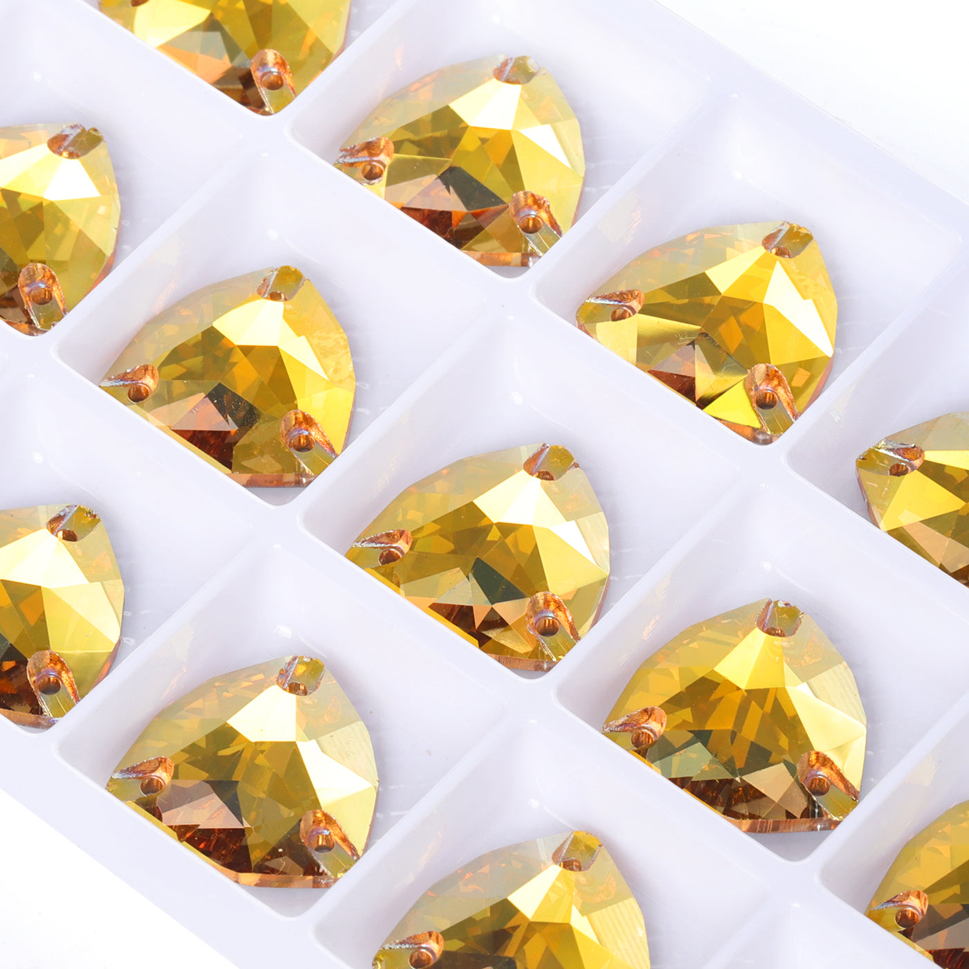 Metallic Sunshine Trilliant Shape High Quality Glass Sew-on Rhinestones WholesaleRhinestone