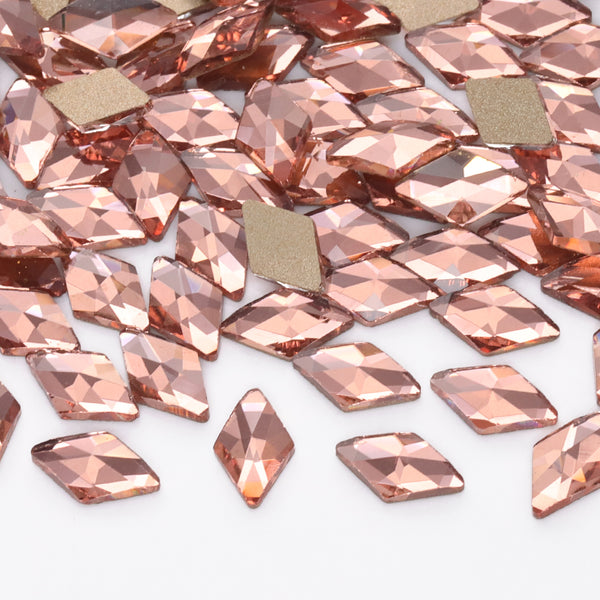 Rhombus Shape Champagne Flat Back Fancy Rhinestones WholesaleRhinestone