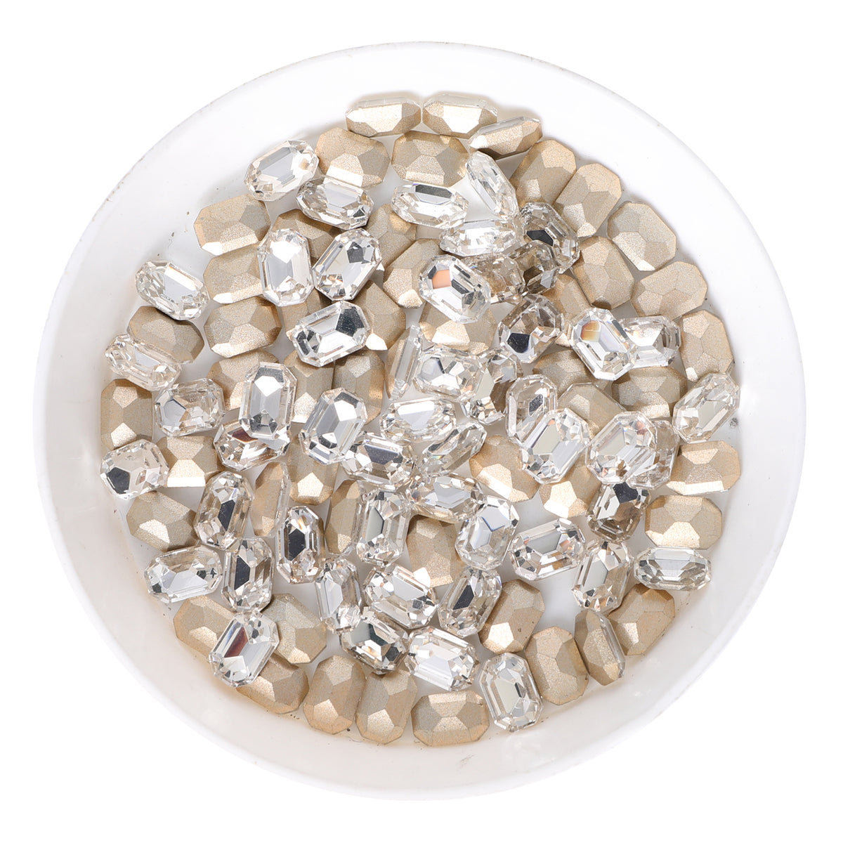 Crystal Thin Octagon Shape Glass Pointed Back Fancy Rhinestones WholesaleRhinestone Główne zdjęcie produktu