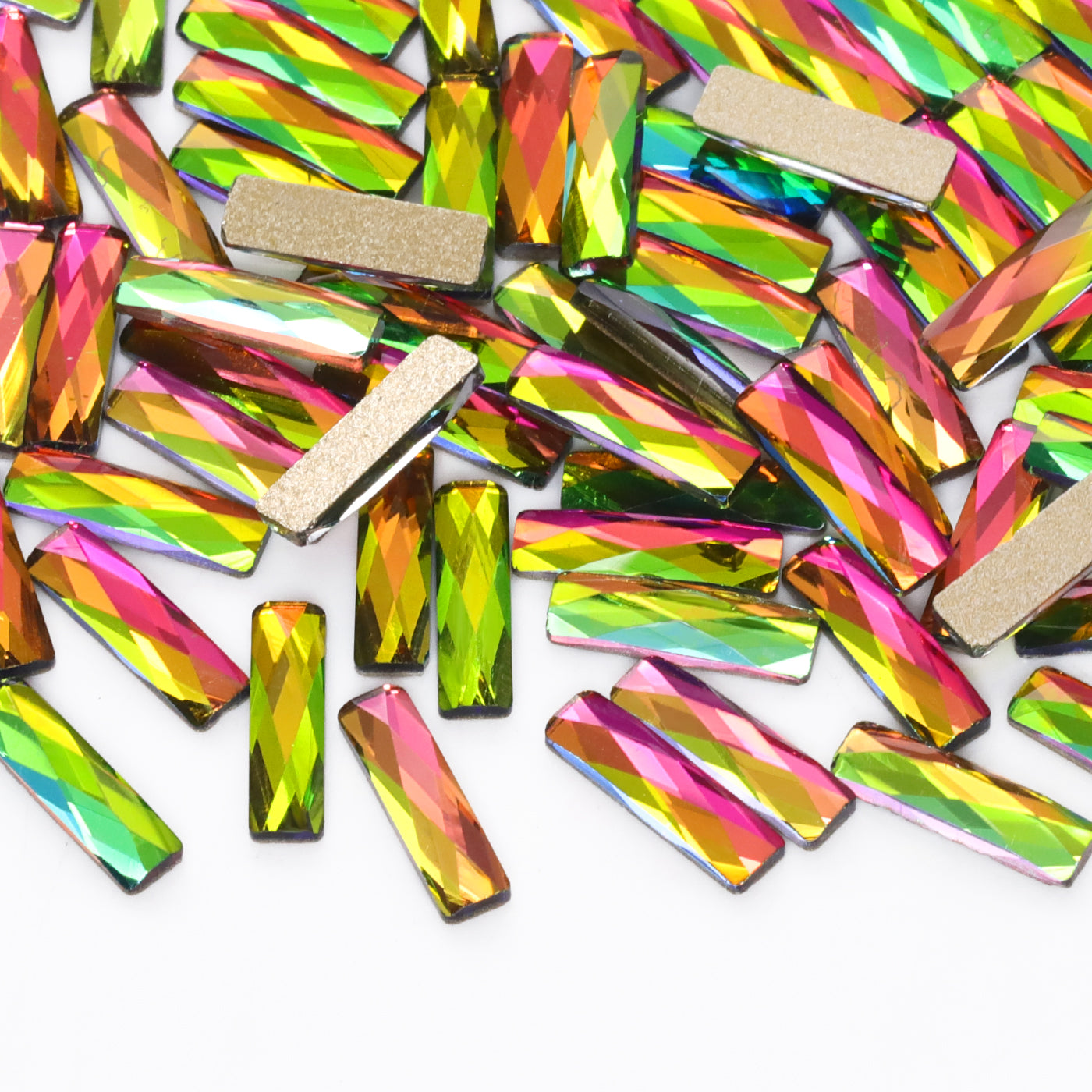 Rectangle Shape Rainbow Flat Back Fancy Rhinestones WholesaleRhinestone Main image