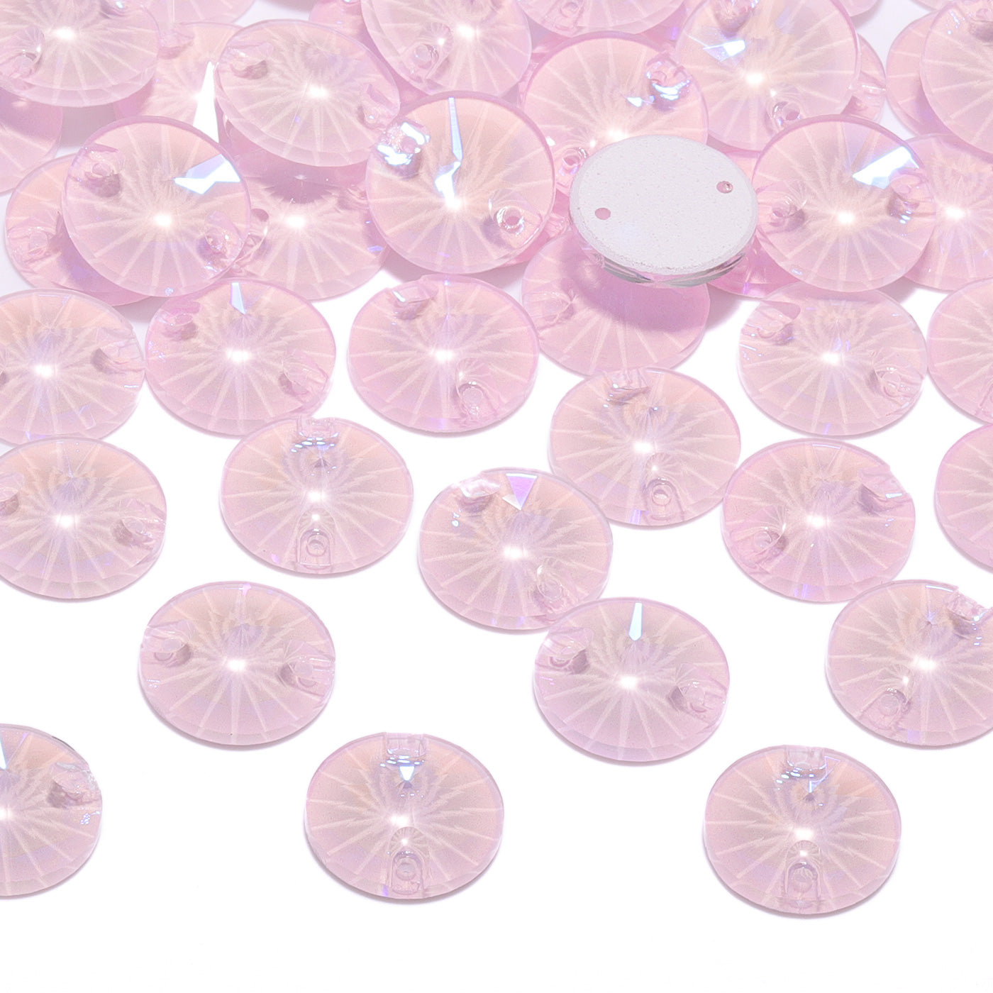 Electric Neon Light Rose Rivoli Shape High Quality Glass Sew-on Rhinestones