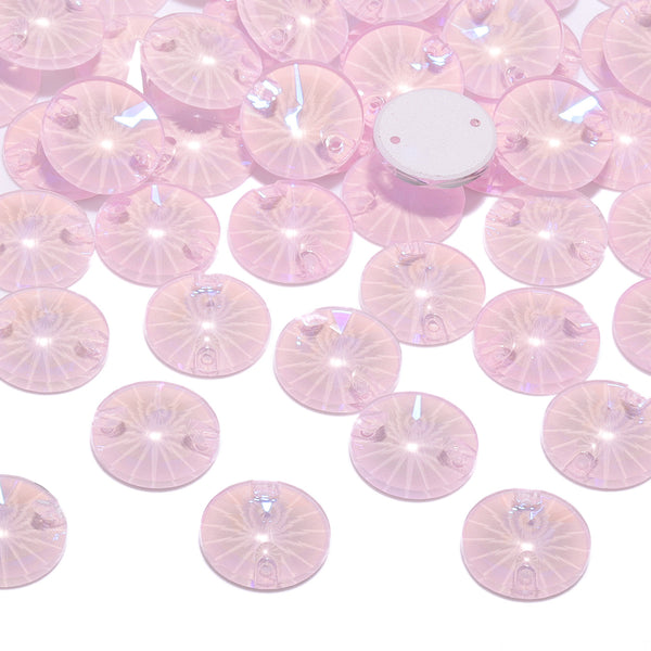 Electric Neon Light Rose Rivoli Shape High Quality Glass Sew-on Rhinestones WholesaleRhinestone