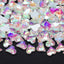 Oblique Heart Shape Mocha White Flat Back Fancy Rhinestones WholesaleRhinestone