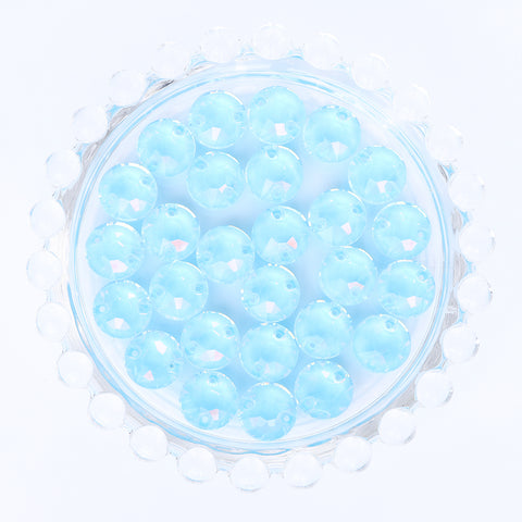 Aquamarine AM XIRIUS Round Shape High Quality Glass Sew-on Rhinestones