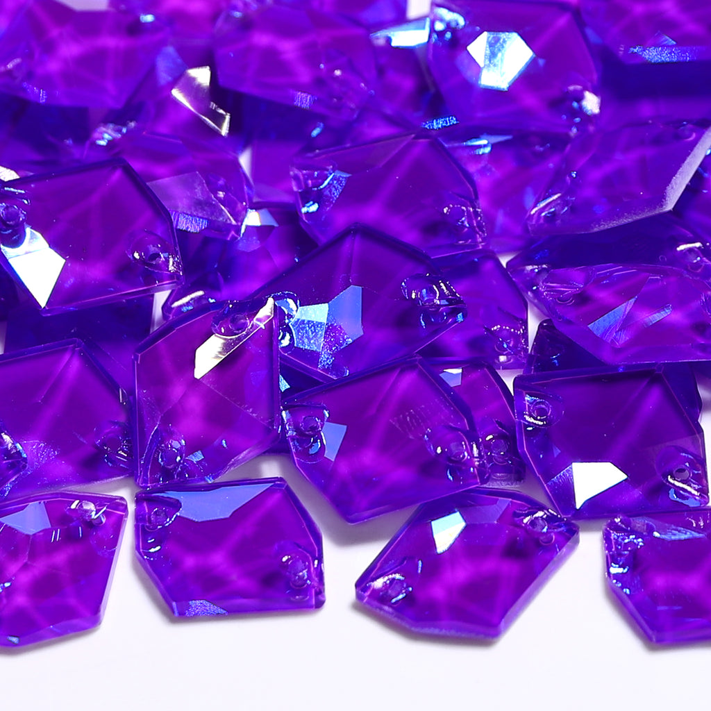 Electric Neon Violet Cosmic Shape High Quality Glass Sew-on Rhinestones WholesaleRhinestone