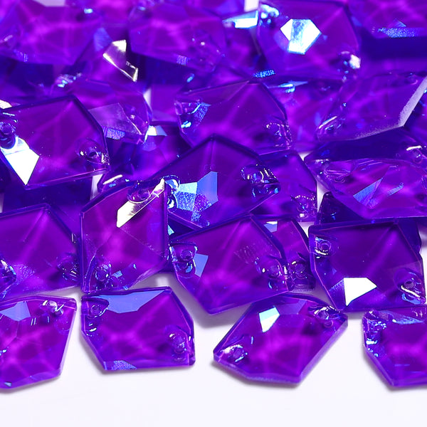 Electric Neon Violet Cosmic Shape High Quality Glass Sew-on Rhinestones WholesaleRhinestone