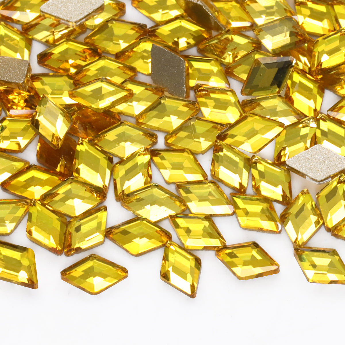 Rhombus Shape Citrine Flat Back Fancy Rhinestones WholesaleRhinestone