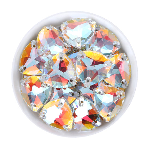 Light Crystal AB Trilliant Shape High Quality Glass Sew-on Rhinestones WholesaleRhinestone Main image