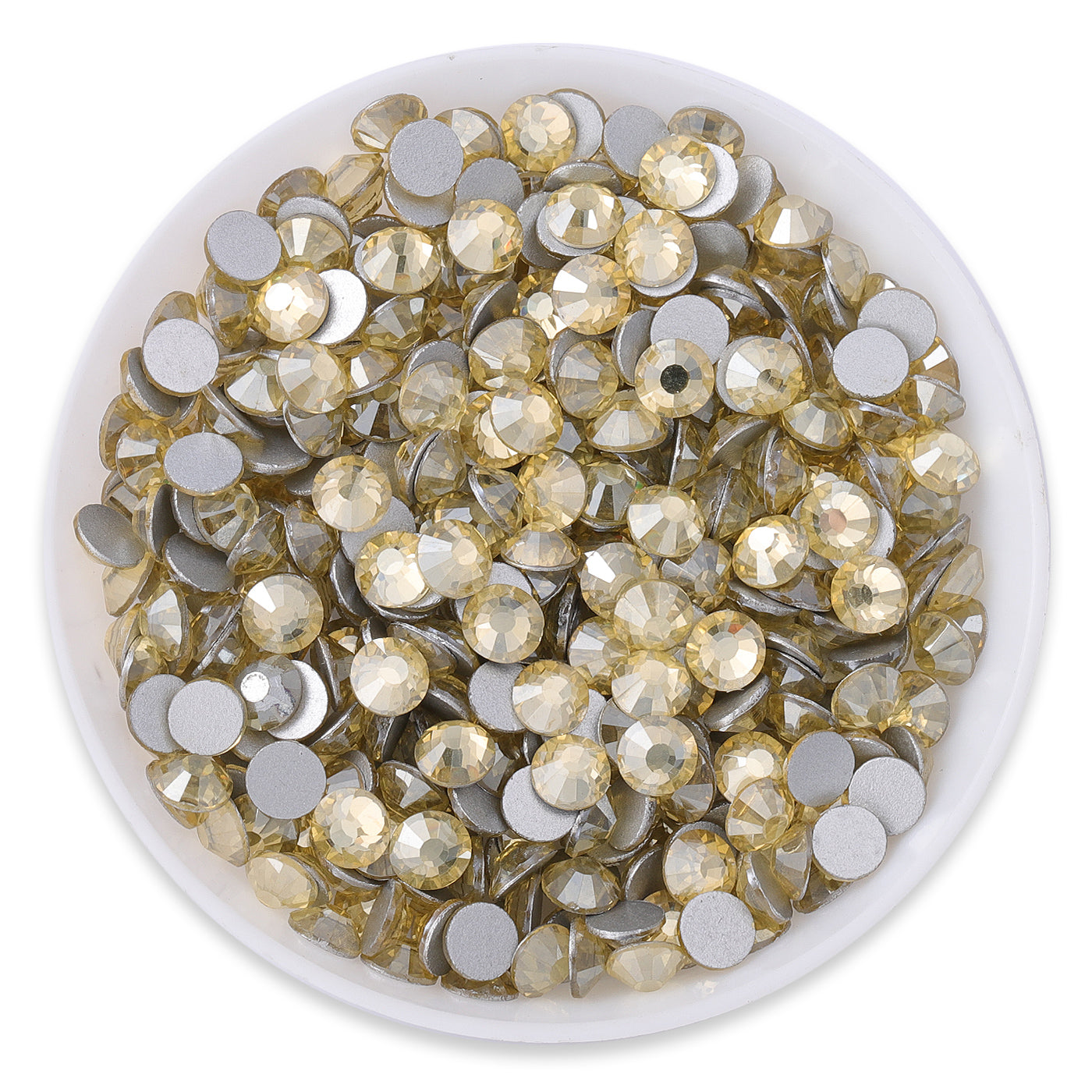 Star Light Yellow Glass FlatBack Rhinestones Silver Back WholesaleRhinestone Main image