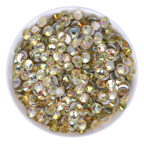 Light Sunshine Glass Flat Back Rhinestones Silver Back WholesaleRhinestone