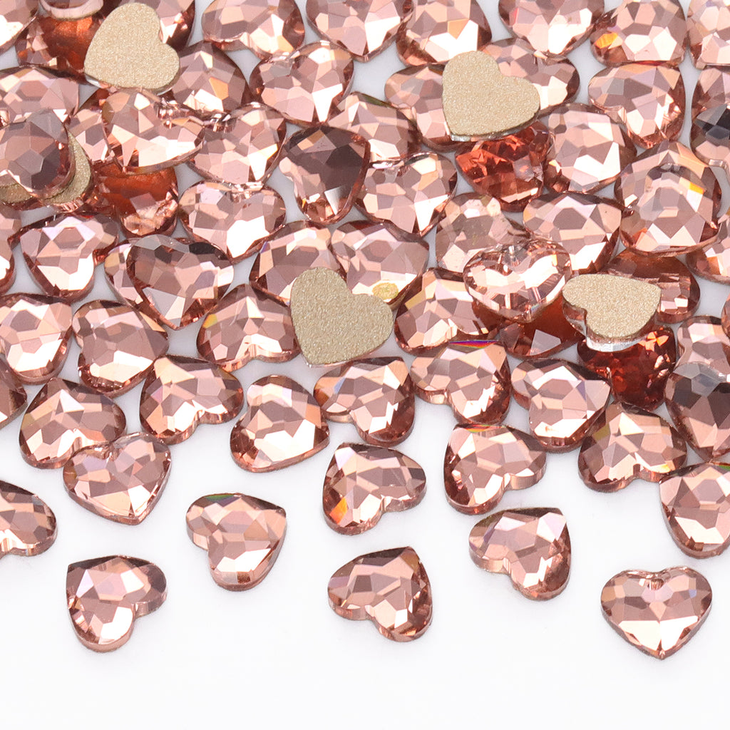 Heart Shape Champagne Flat Back Fancy Rhinestones WholesaleRhinestone