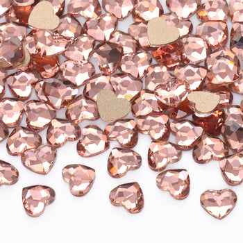 Heart Shape Champagne Flat Back Fancy Rhinestones WholesaleRhinestone