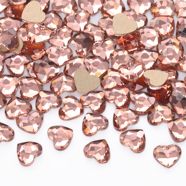 Heart Shape Champagne Flat Back Fancy Rhinestones WholesaleRhinestone