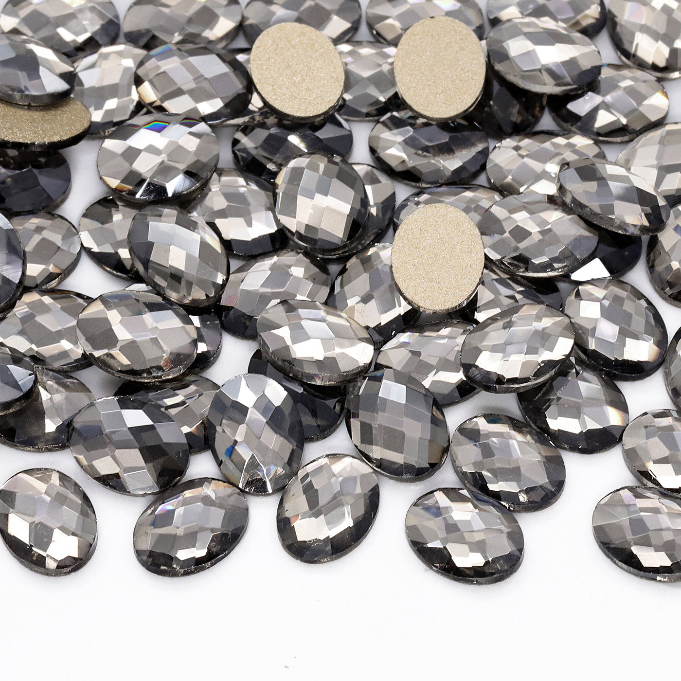 Oval Shape Black Diamond Flat Back Fancy Rhinestones WholesaleRhinestone メイン画像