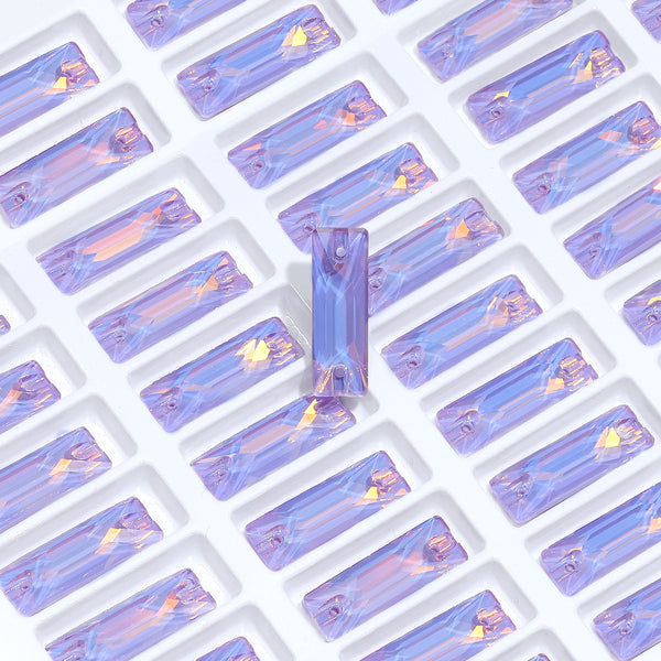 Lavender AM Cosmic Baguette Shape High Quality Glass Sew-on Rhinestones WholesaleRhinestone