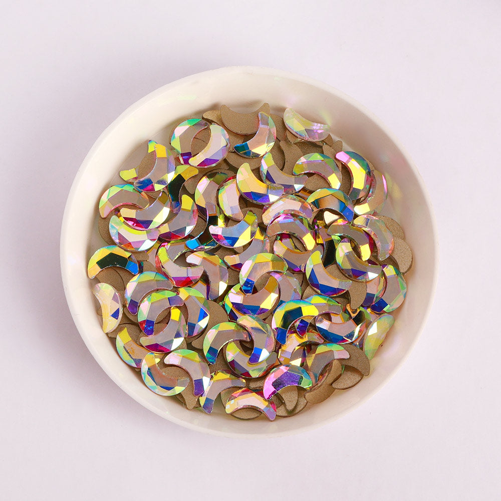 Moon Shape Crystal AB Flat Back Fancy Rhinestones Secondary image