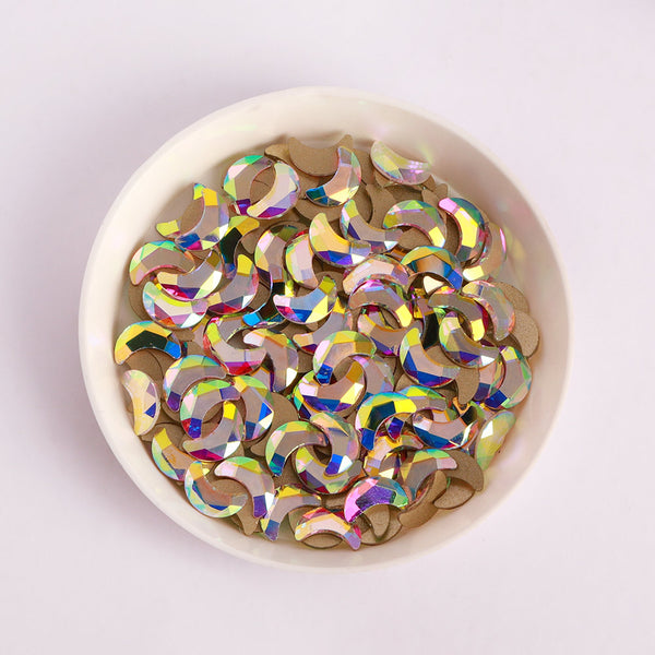 Moon Shape Crystal AB Flat Back Fancy Rhinestones WholesaleRhinestone