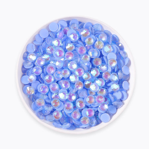 Mocha Shimmer Lt Blue Glass Flat Rücken -Strasssteine Zweitbild