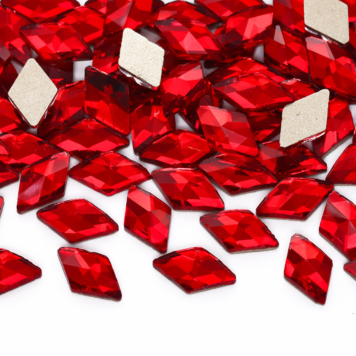 Rhombus Shape Siam Flat Back Fancy Rhinestones WholesaleRhinestone