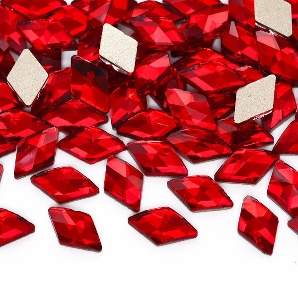 Rhombus Shape Siam Flat Back Fancy Rhinestones WholesaleRhinestone