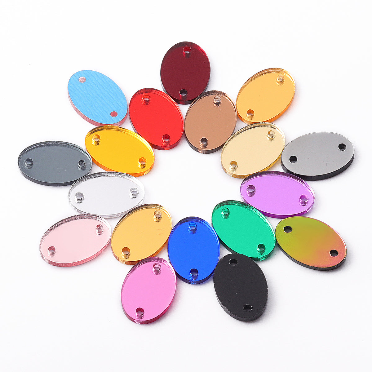 Oval Shape Small Sizes Multi Colors Acrylic Sew-on Mirror For Dance Costume WholesaleRhinestone Hauptbild