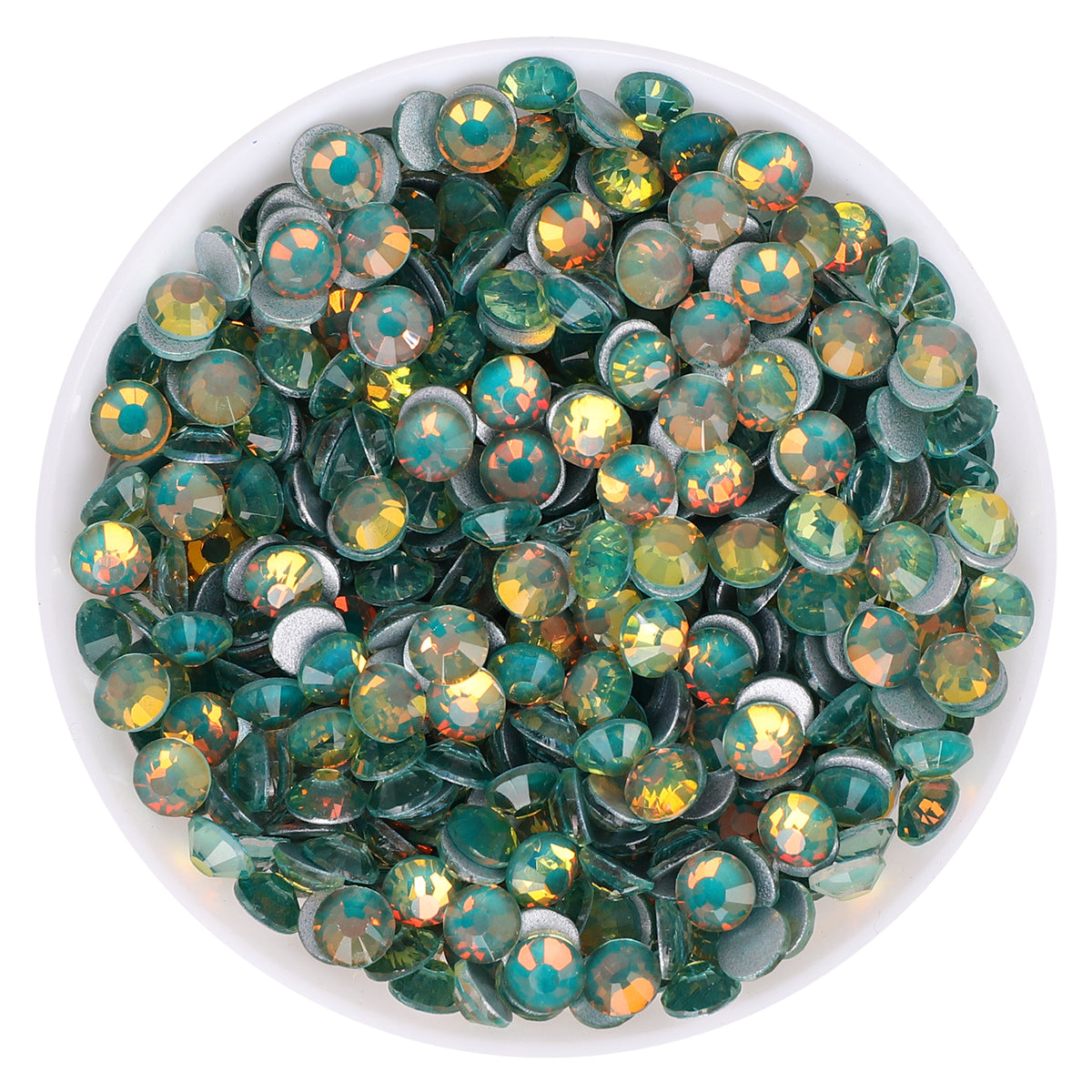 Flashing Dark Green Glass FlatBack Rhinestones Silver Back WholesaleRhinestone Hauptbild