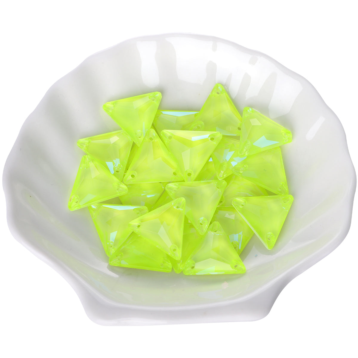 Electric Neon Jonquil Triangle Shape High Quality Glass Sew-on Rhinestones WholesaleRhinestone