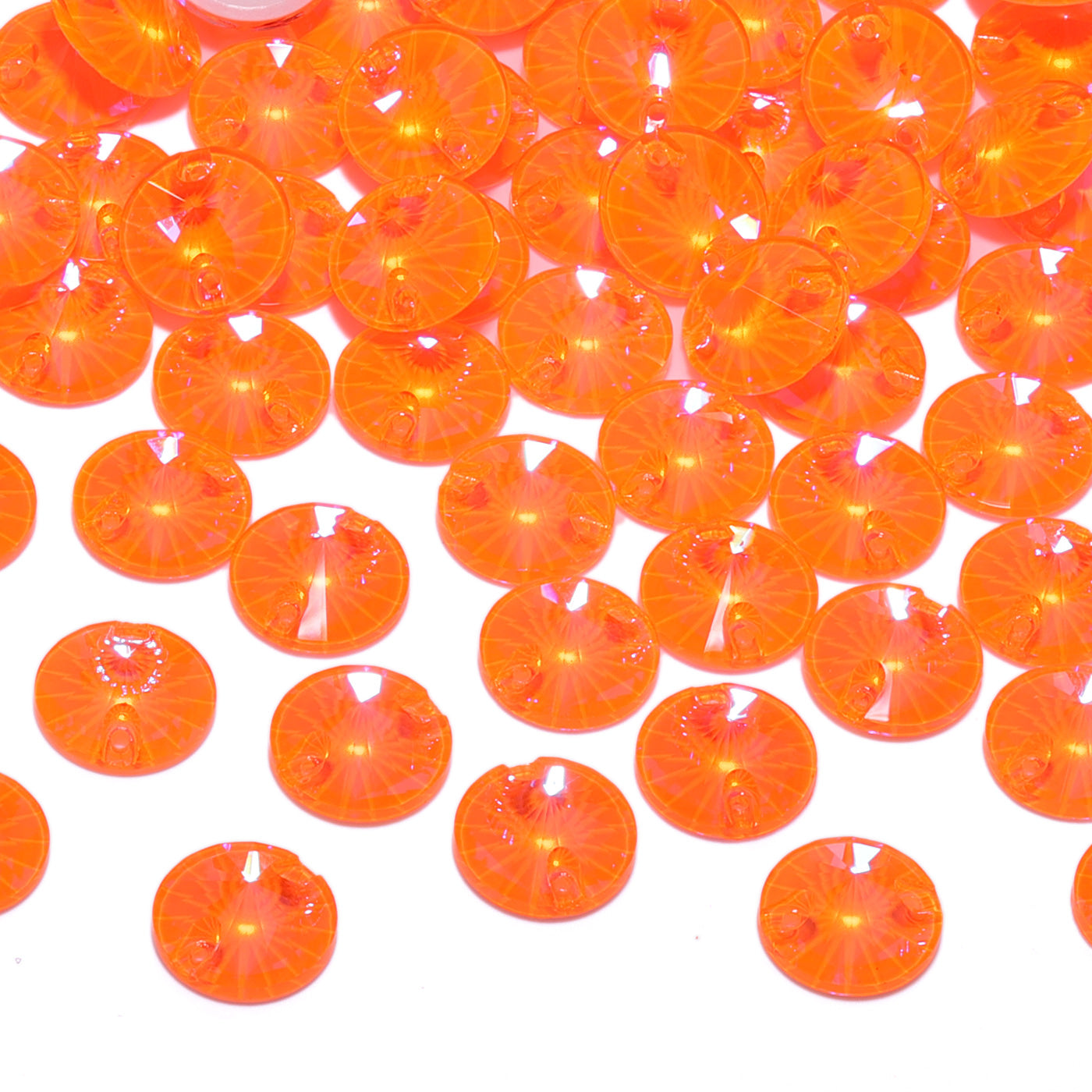 Electric Neon Orange Yellow Rivoli Shape High Quality Glass Sew-on Rhinestones