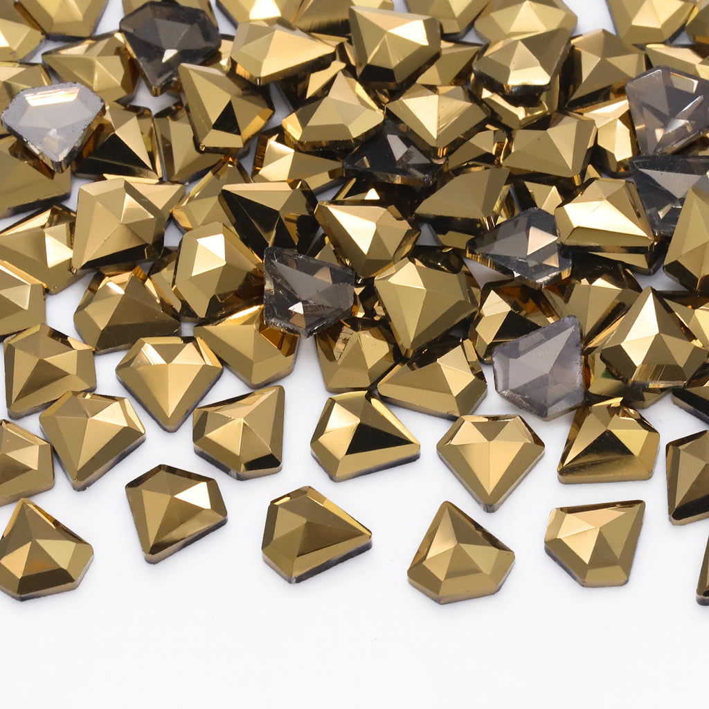 Diamond Shape Aurum Flat Back Fancy Rhinestones WholesaleRhinestone